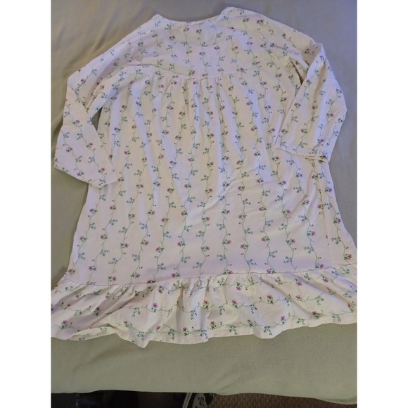 Ava & Bella womens XL Sleep shirt floral cream cotton blend - Picture 7 of 8